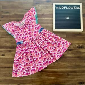 Wildflowers Best Day Ever Poppy Flutter Peasant Top 10 Pink Knit Floral Tunic